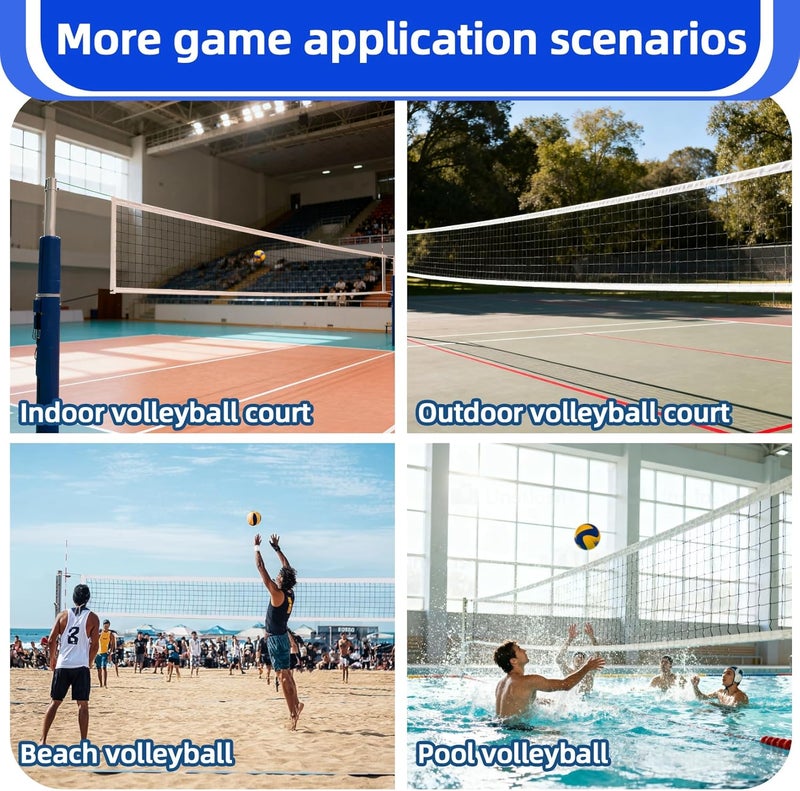 Rainflow Professional Heavy Duty Volleyball Net - Outdoor Volleyball Nets with Aircraft Steel Cable, 32x3ft Volley Ball Net for Backyard,Pool,Beach, Badminton/Pro Volleyballnets Set(Net Only) - Image 5